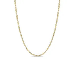 14k Small Diamond Bezel Tennis Necklace