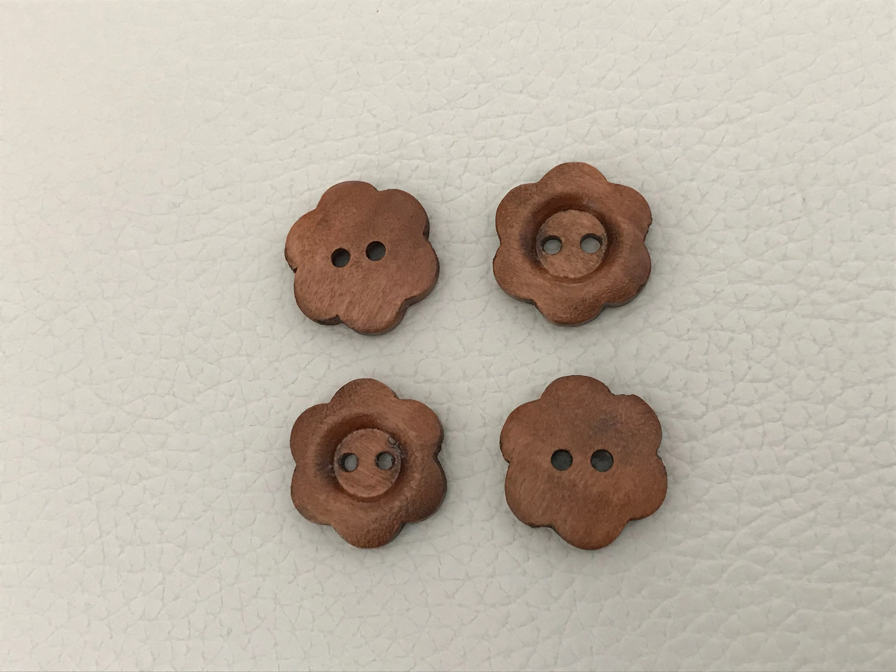 20mm Dark Brown Buttons, Flower Design