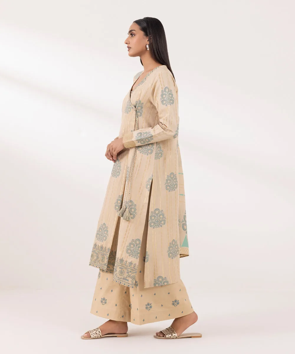 3 Piece - Embroidered Jacquard Suit