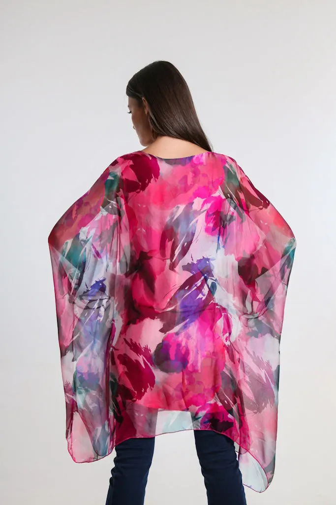 Alessia Falling Leaves Silk Kaftan Dress (DQ202L)