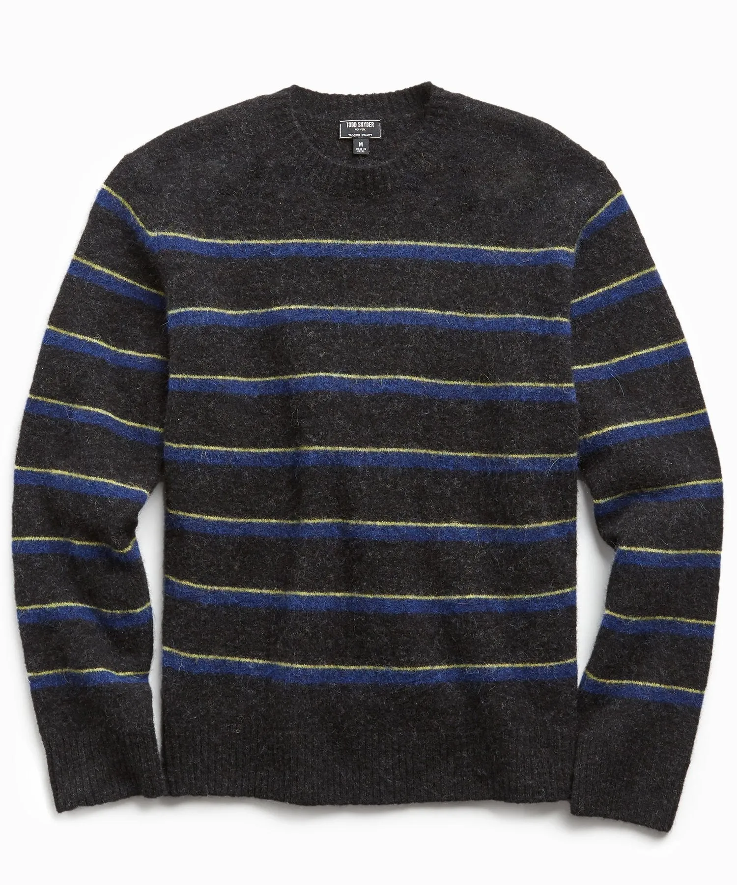 Alpaca Stripe Crew in Black