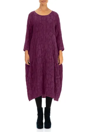 Balloon Magenta Circle Silk Linen Dress