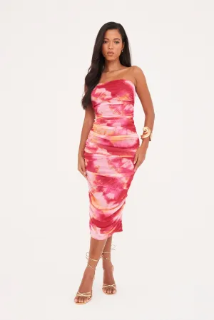 BANDEAU RUCHED MIDAXI DRESS