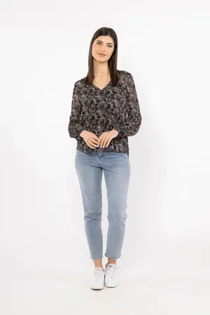 BILLIE THE LABEL WANDERER TOP -BLACK FLORAL