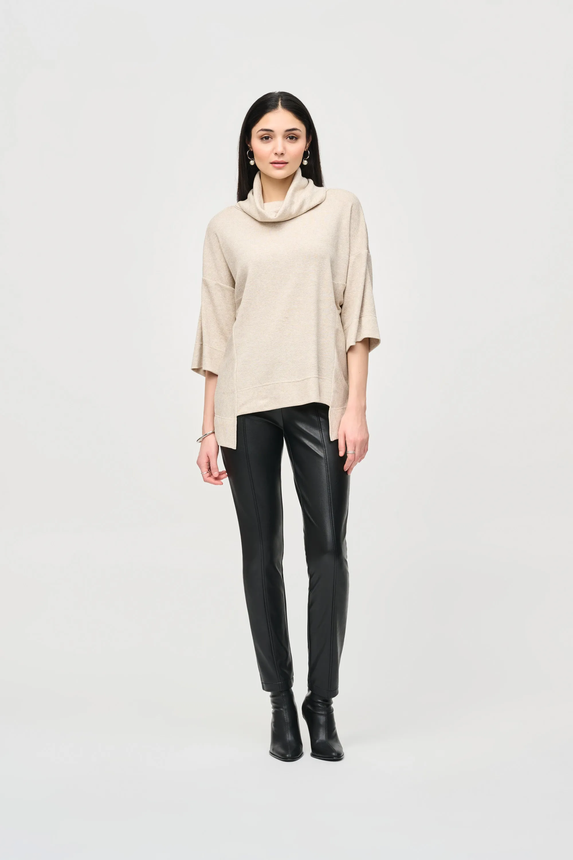 Bonded Leatherette Slim Fit Pants