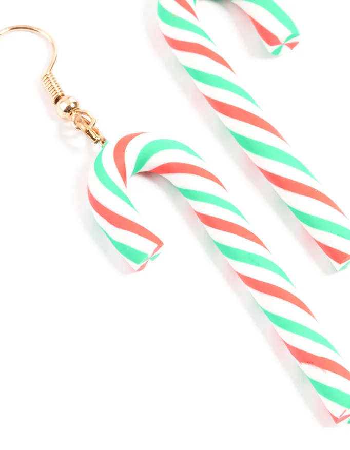 Candy Cane Drop Earrings