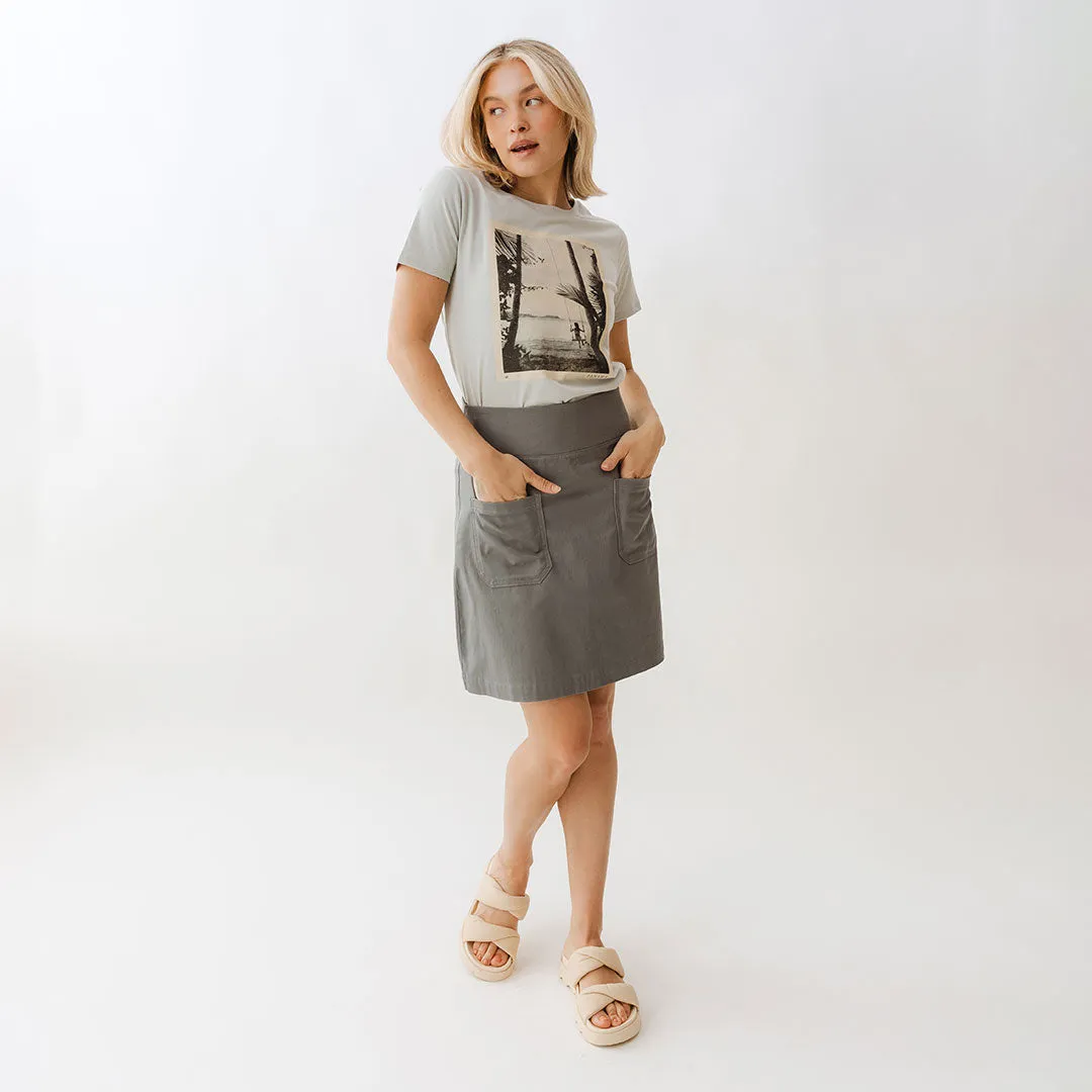 Canvas Skirt, Grey Canvas