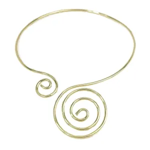 Chokore Double Spiral Choker Necklace (Gold)