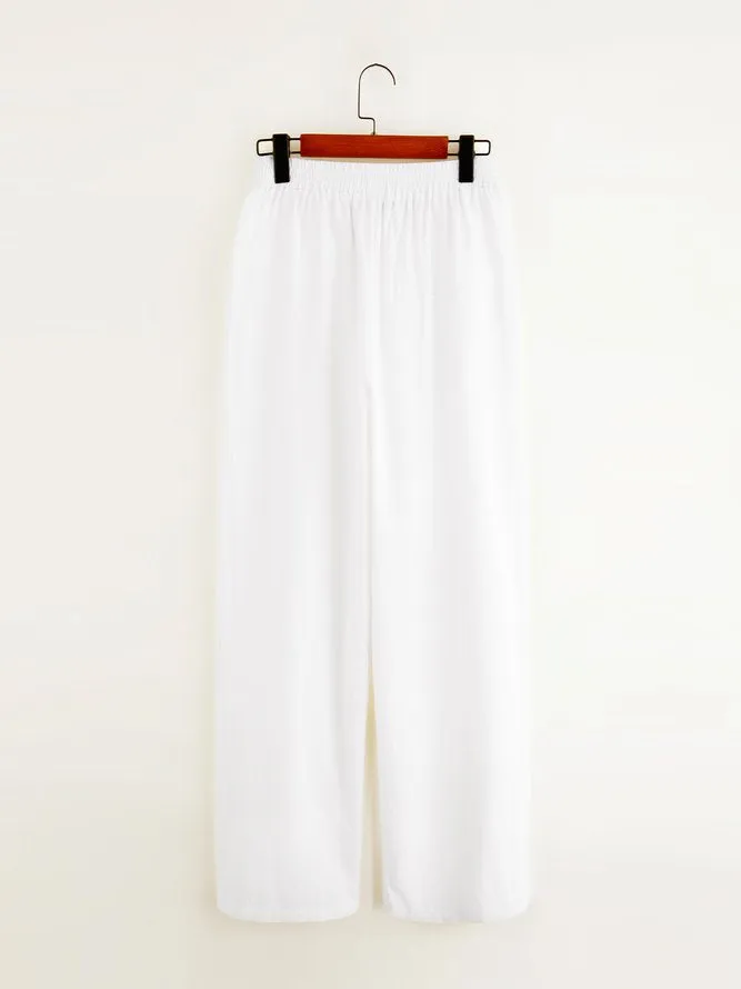 Cotton Loosen Solid Linen Pants