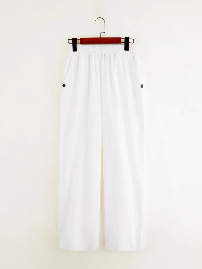 Cotton Loosen Solid Linen Pants