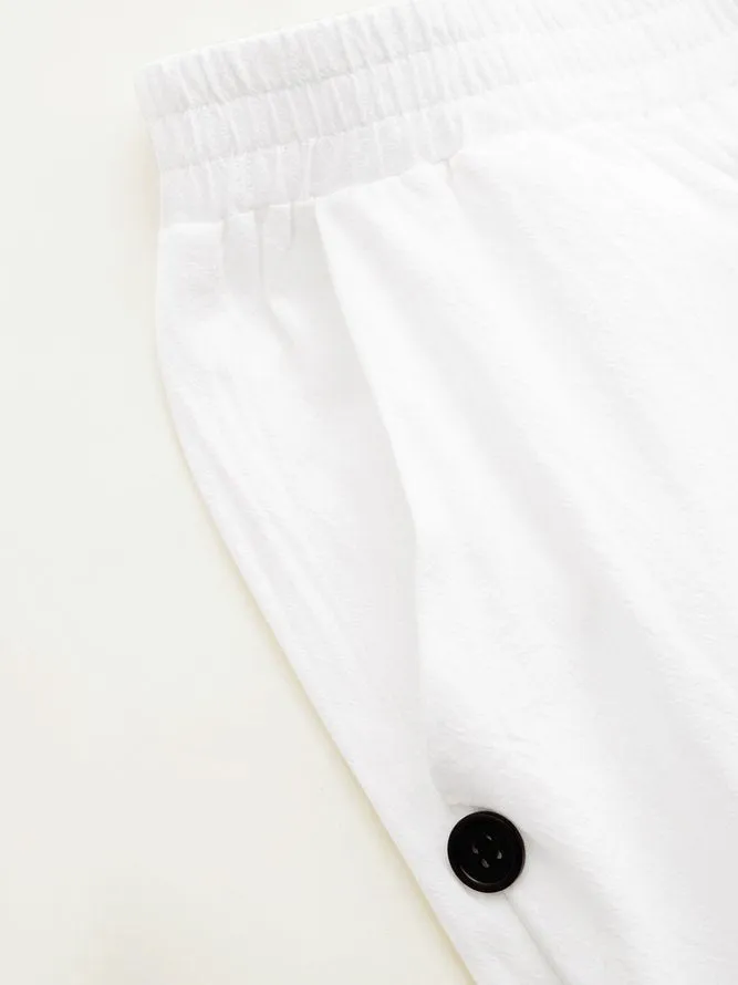 Cotton Loosen Solid Linen Pants