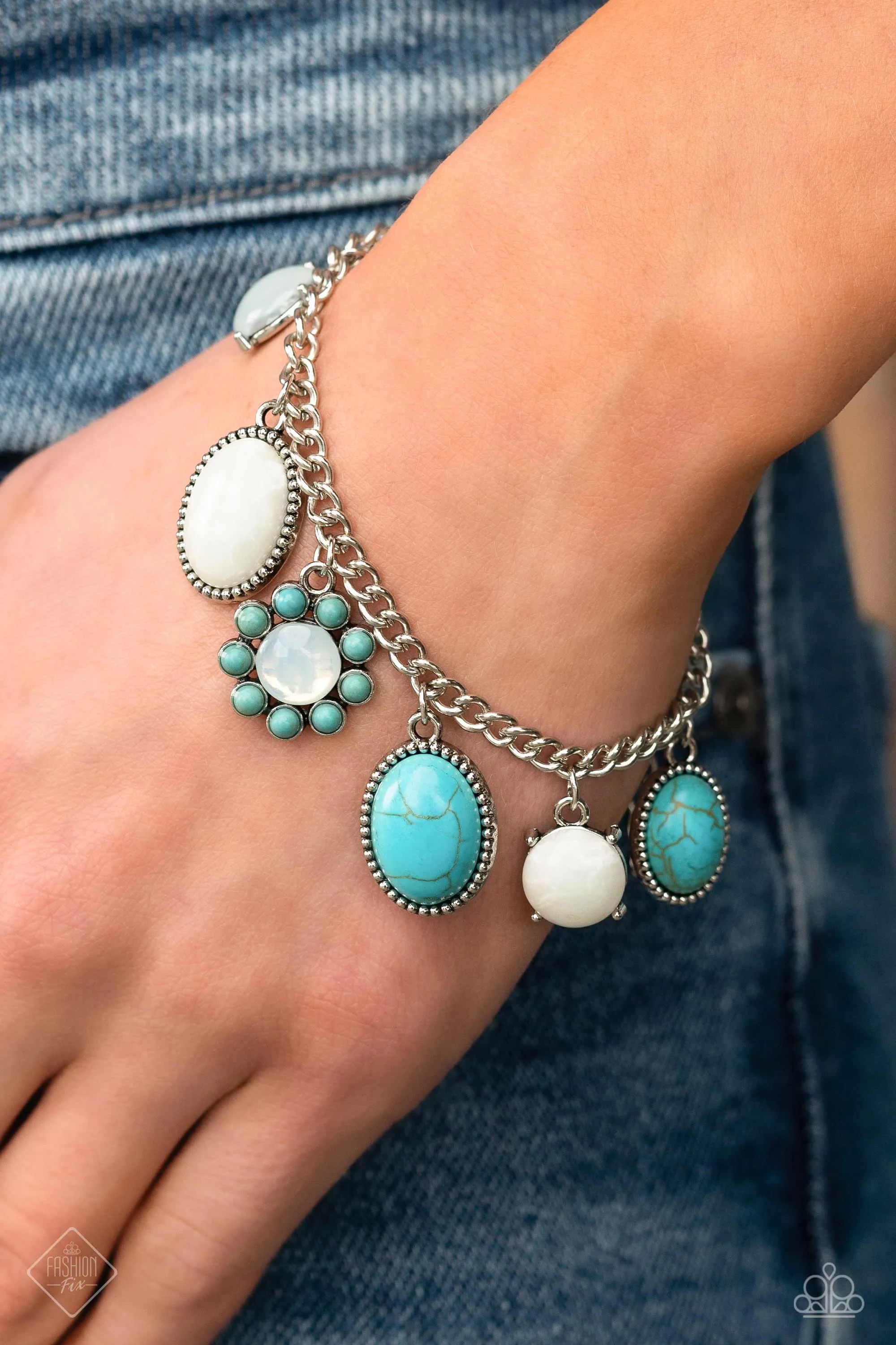 Cowboy Charm - Blue Bracelet - Paparazzi Accessories