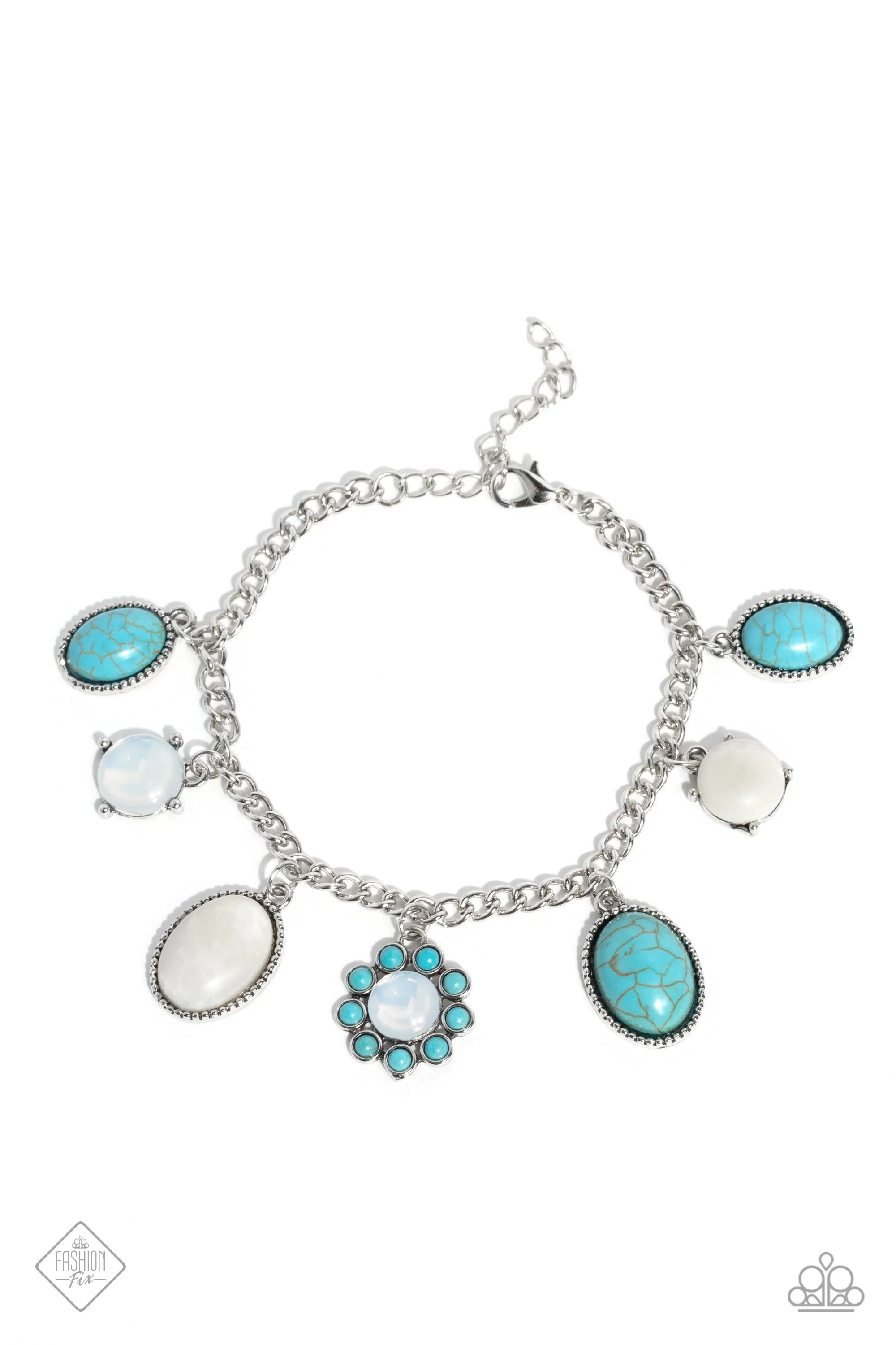 Cowboy Charm - Blue Bracelet - Paparazzi Accessories