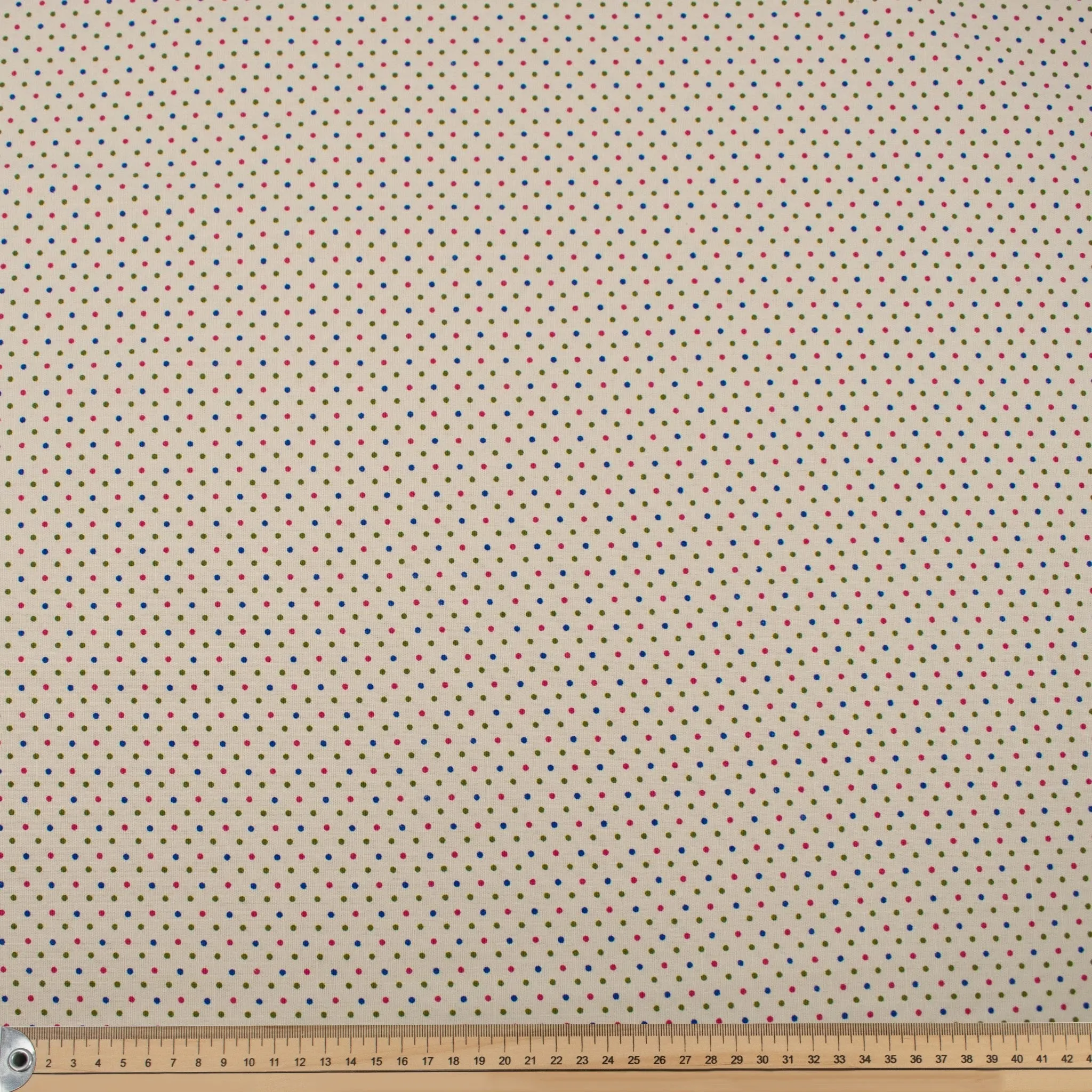 Cream Multi Mini Dots Cotton Canvas Print