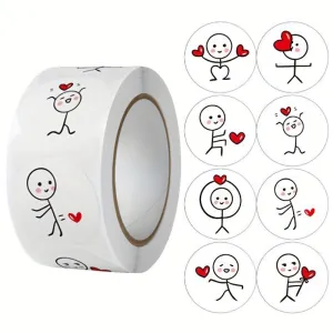 Creative Cartoon Stickers 500 Cute Match Man Labels for Journals