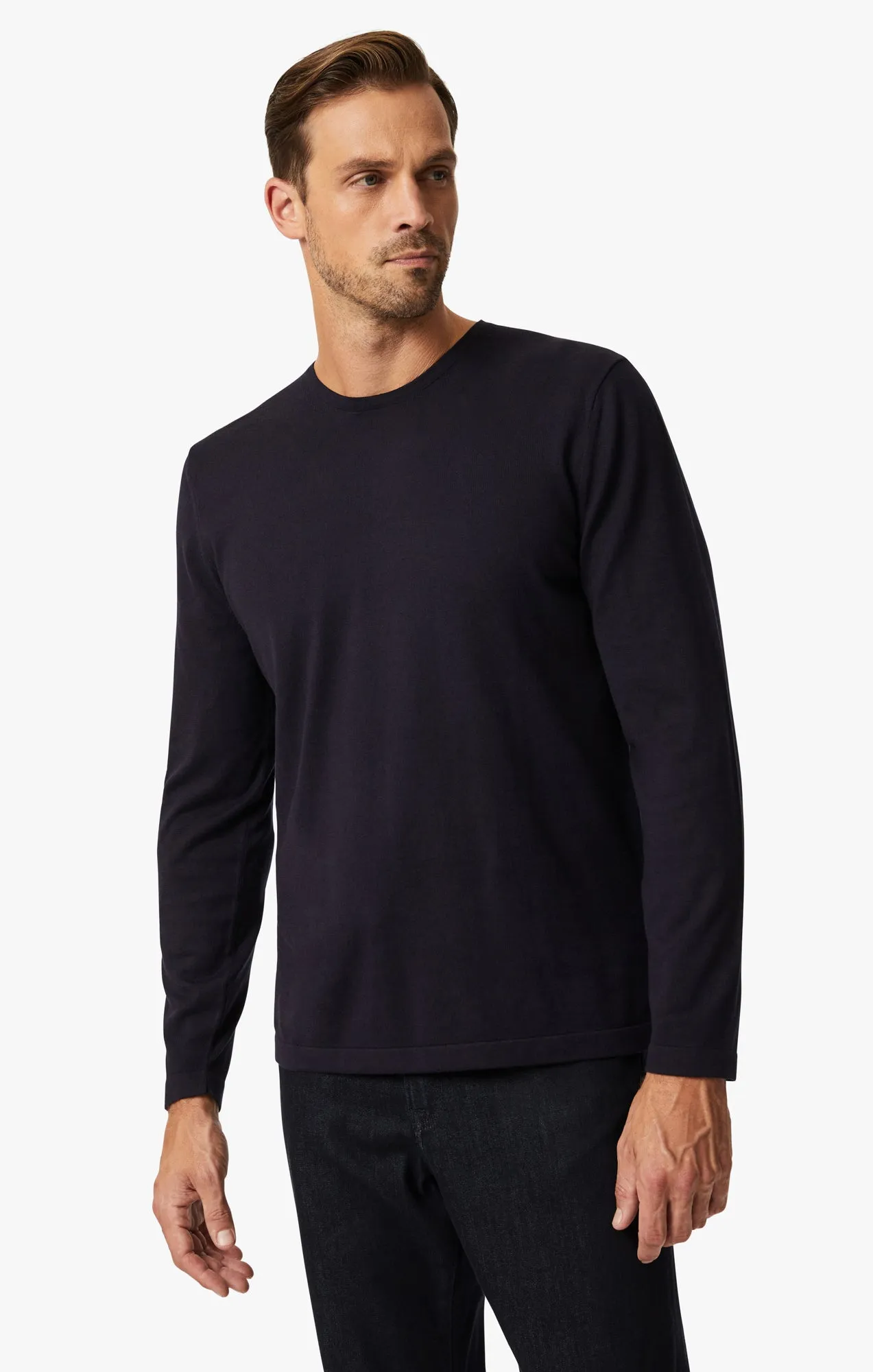 Crew Neck Sweater In Navy