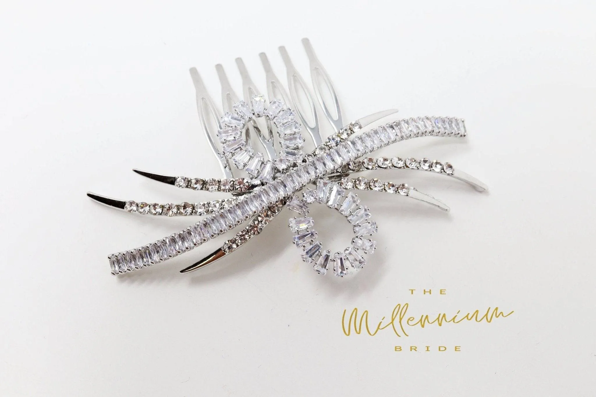 Cubic Zirconia, Diamond Infinite Love Bridal Hair Comb, Bridal Hair Accessories, Wedding Hair Accessory, Bridal Hair Comb.