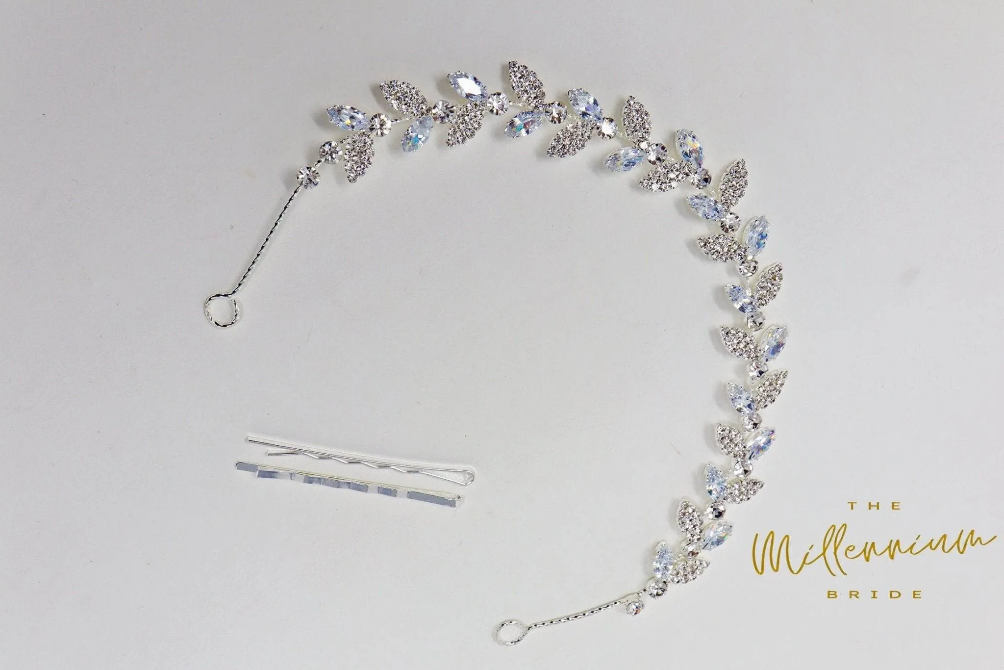 CZ Dainty Vine Leaves Crystal Hair Vine Headband, Bridal Hair Vine, Delicate Headband, Hair accessories.