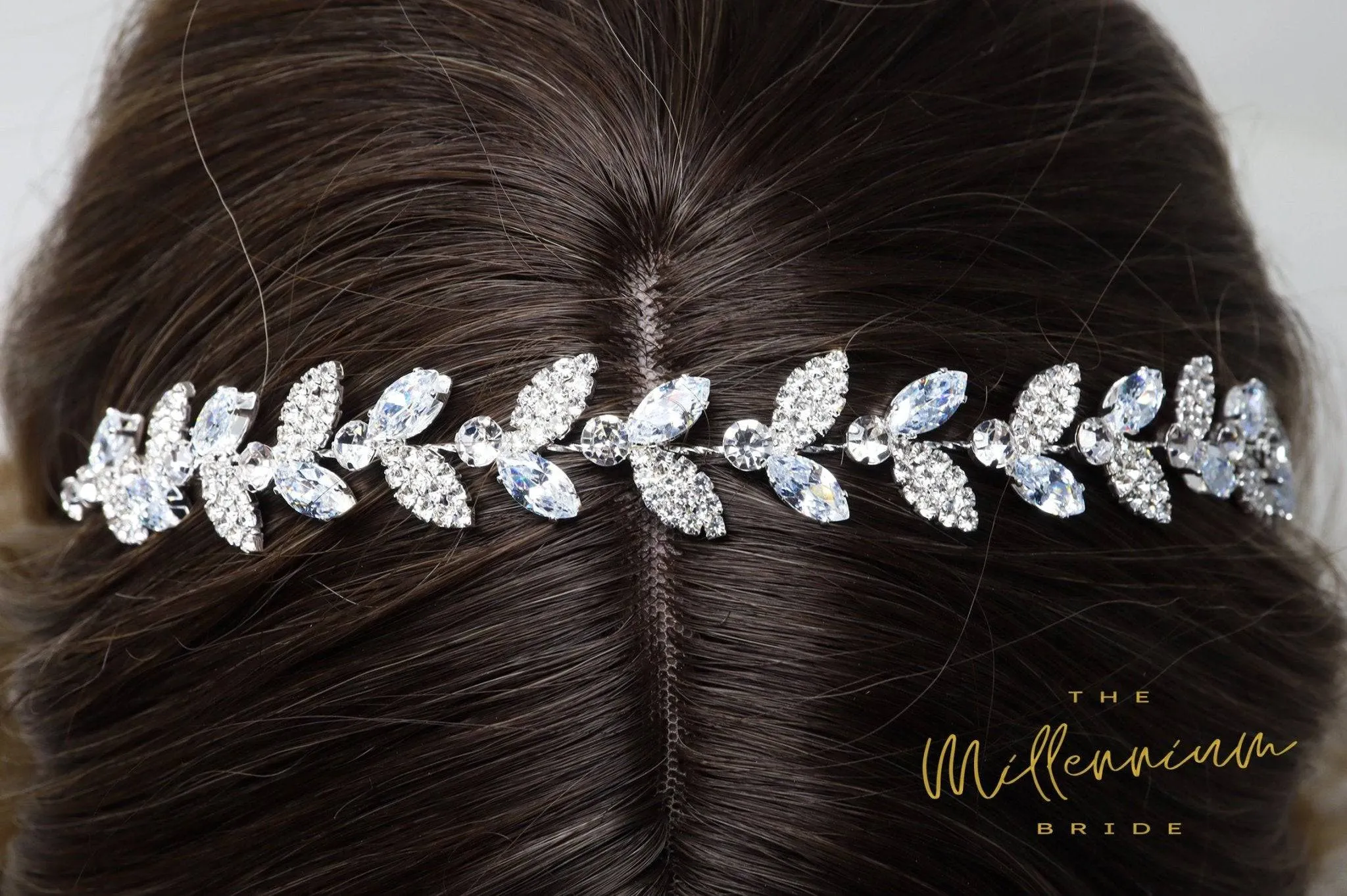 CZ Dainty Vine Leaves Crystal Hair Vine Headband, Bridal Hair Vine, Delicate Headband, Hair accessories.