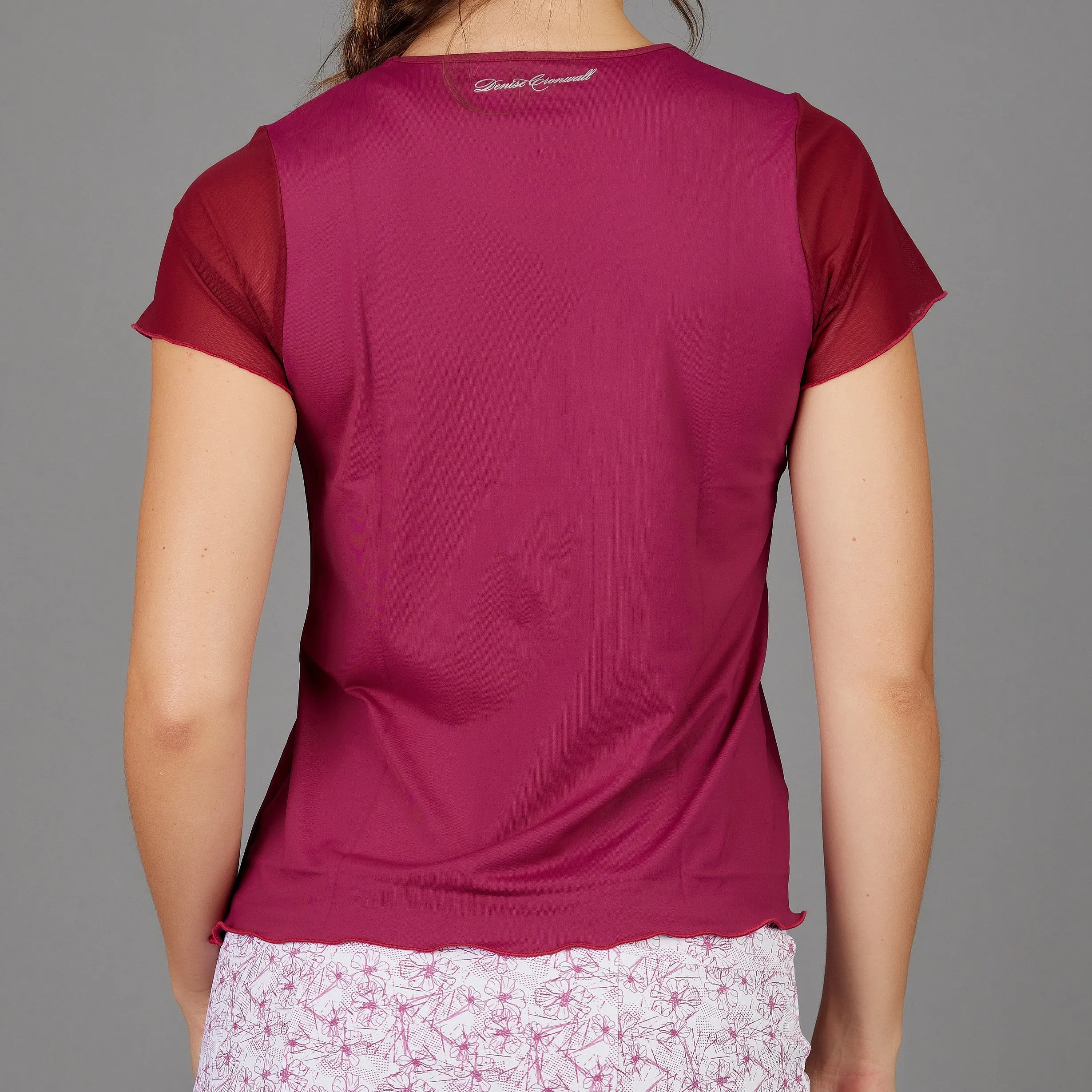 Dash Sheer Sleeve Top (ruby)