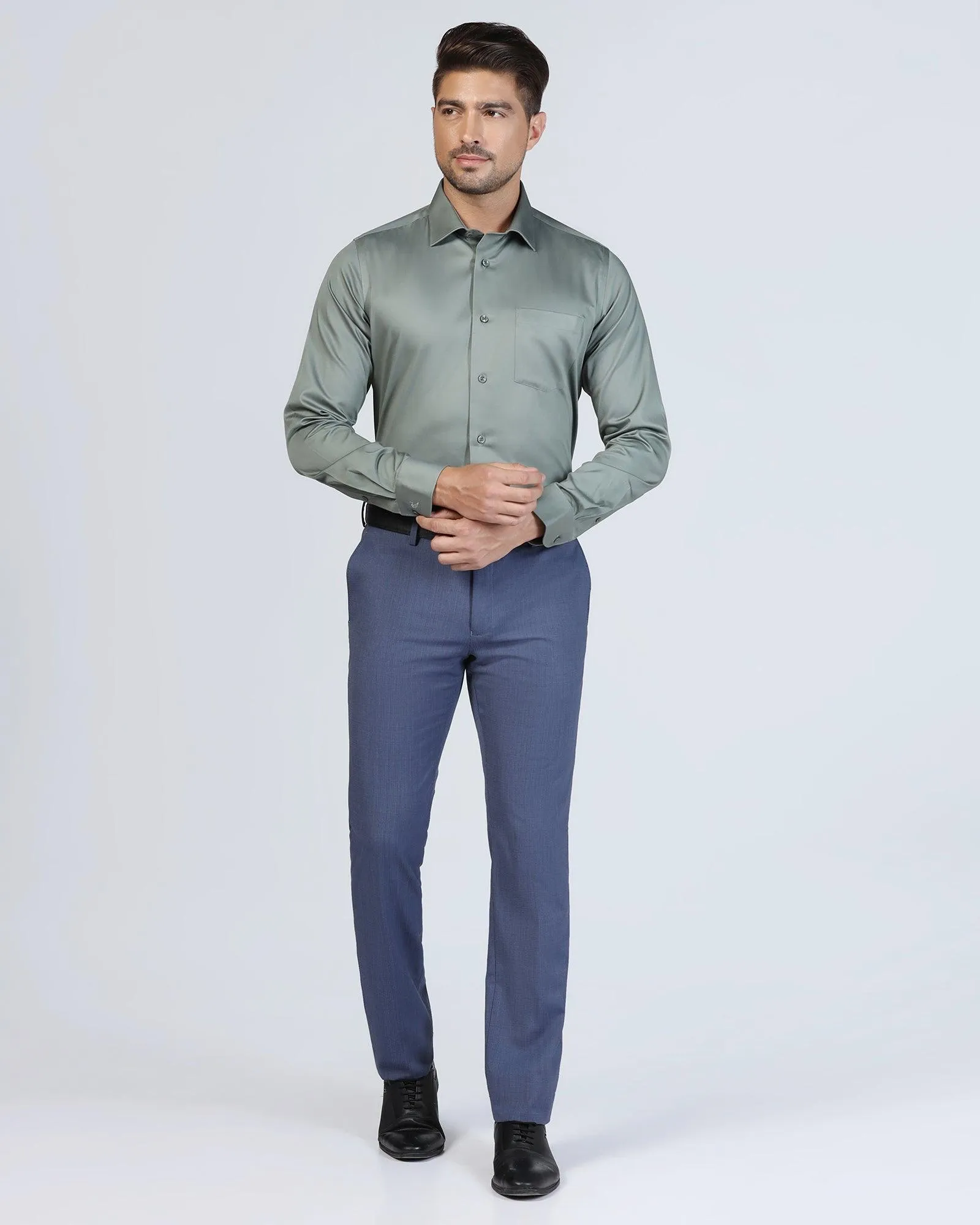 Formal Olive Solid Shirt - Rolf