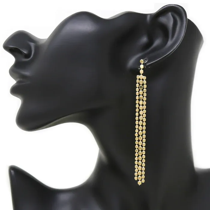 Gold Mesh Dangling Earrings