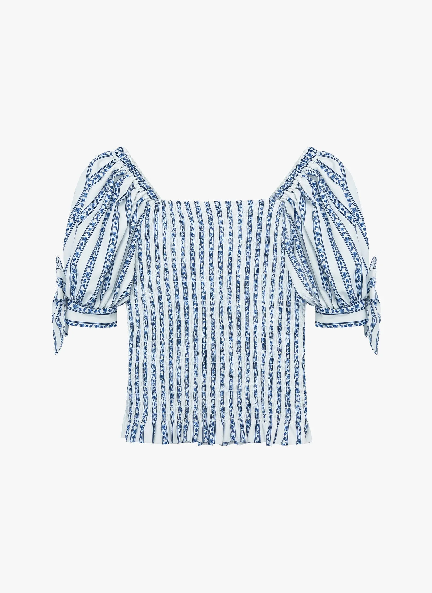 Habitual Kids Puff Sleeve Smocked Peplum Top