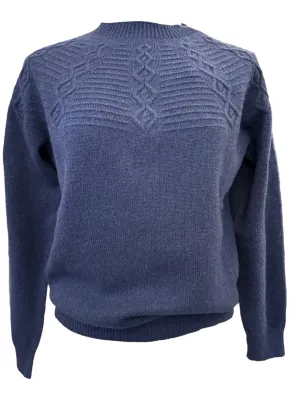 Harley Women's Diamond Yoke Crew Sweater - Denim Blue