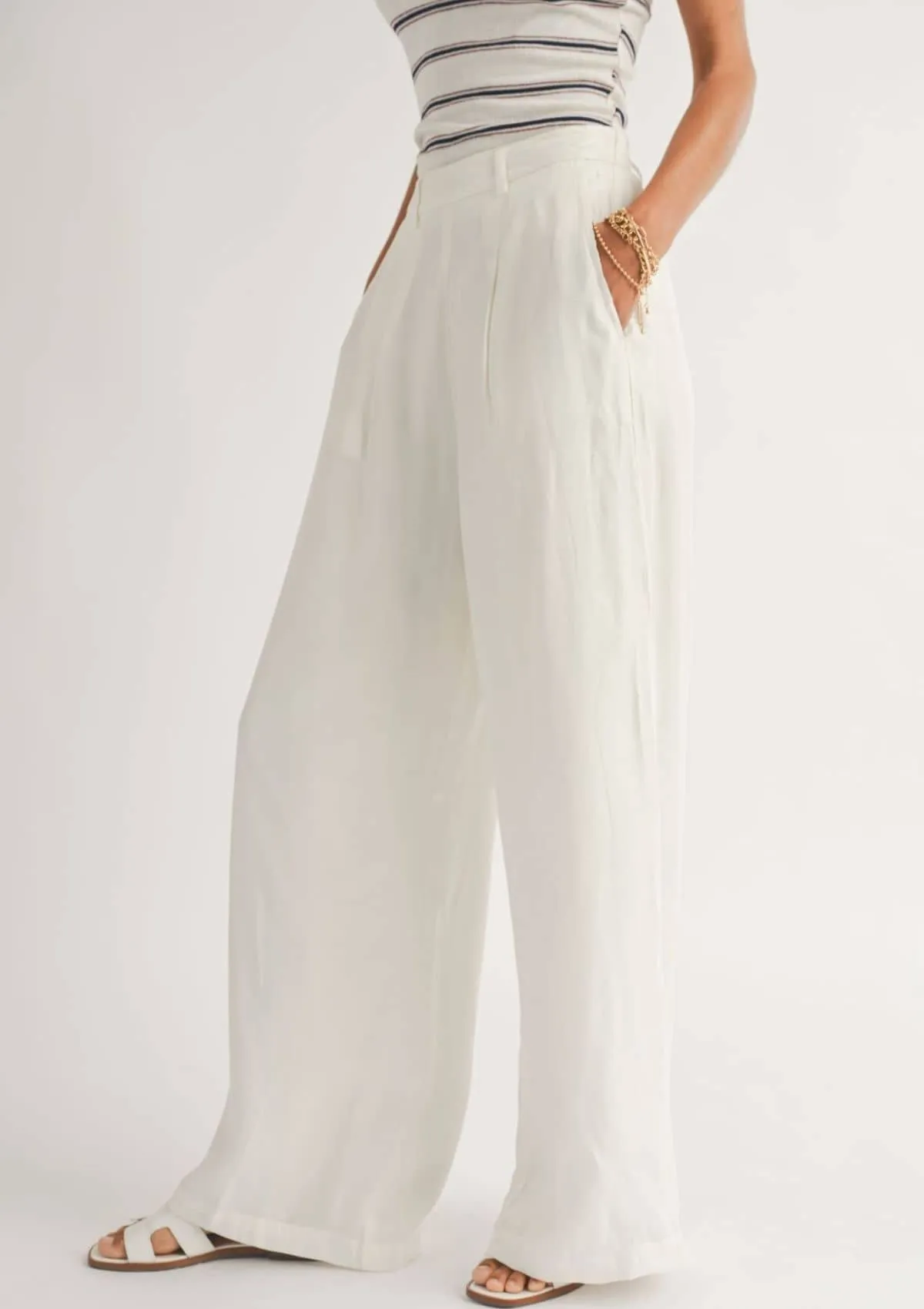 Heritage Wide Leg Pants - White