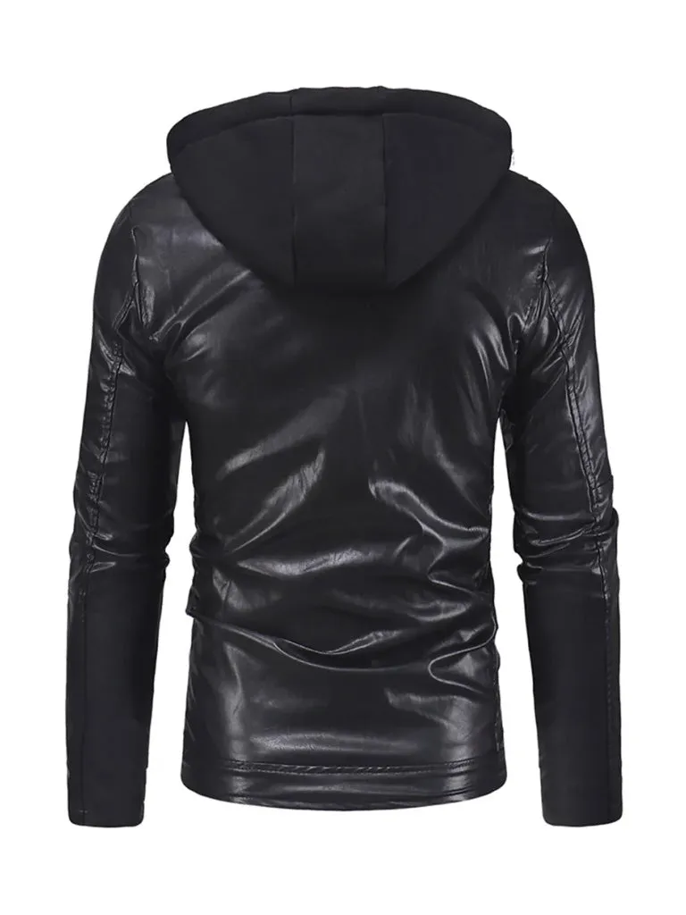 Hooded Style Genuine Leather Jacket