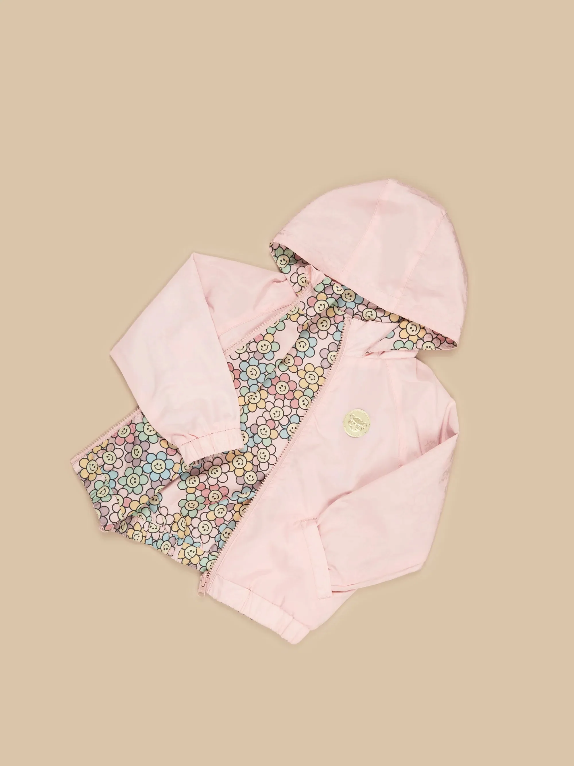 Huxbaby Rainbow Daisy Reversible Rain Jacket