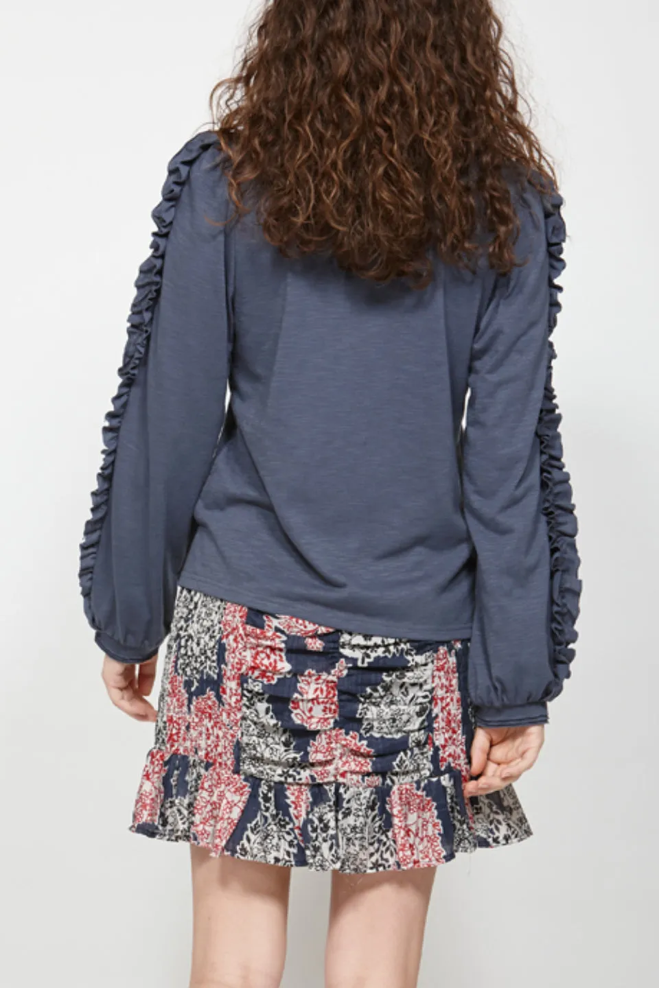 Internal Sleeve Detail Navy Top