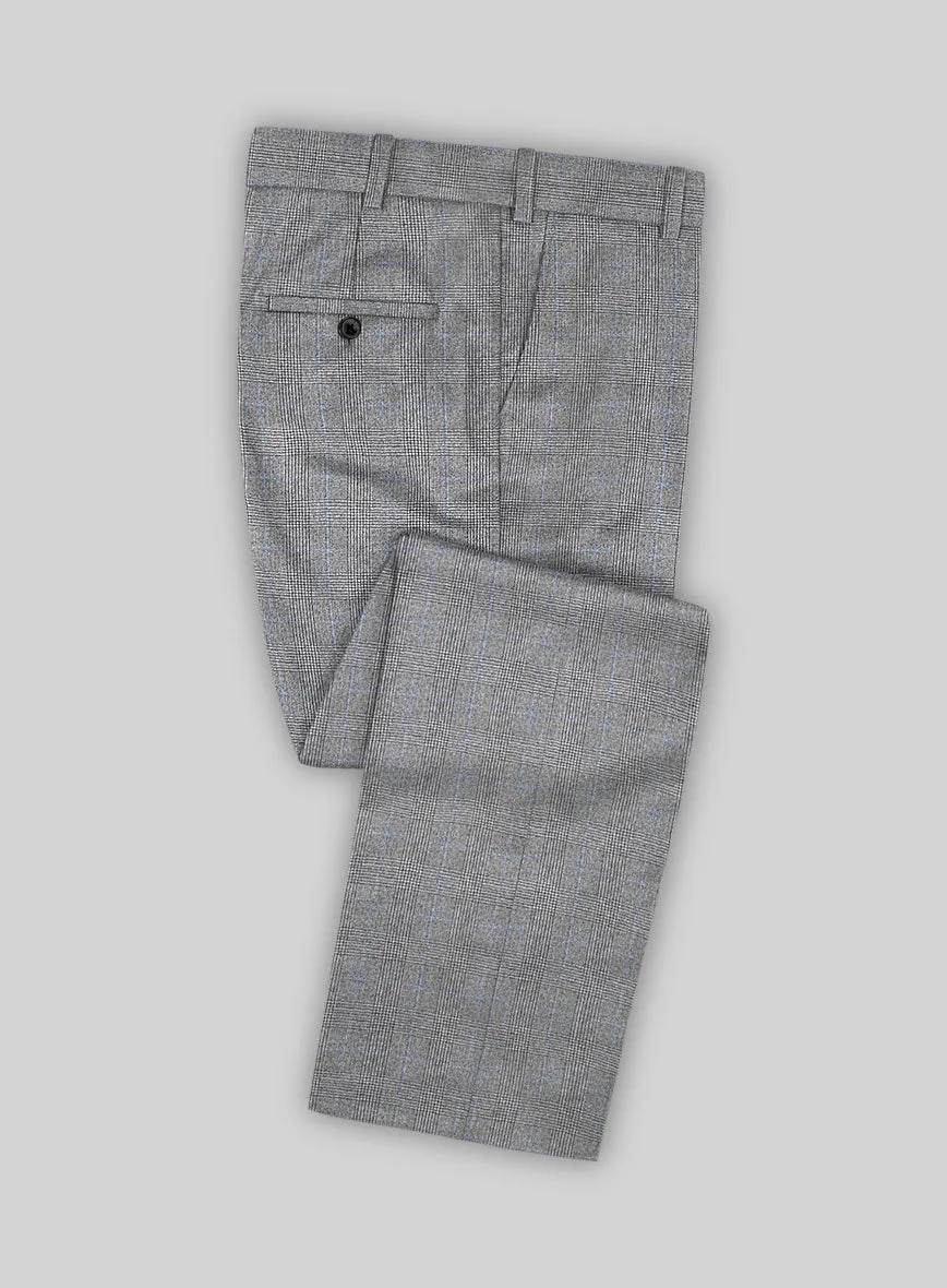 Italian Burta Gray Glen Flannel Pants