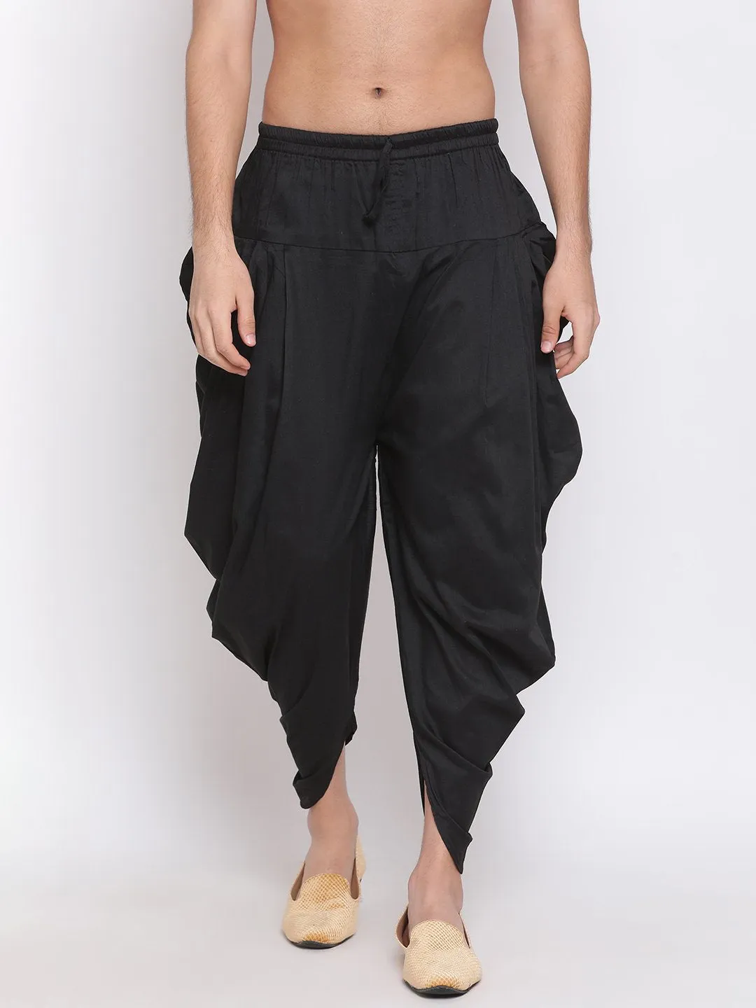 Jashvi Men's Black Solid Dhoti Pant