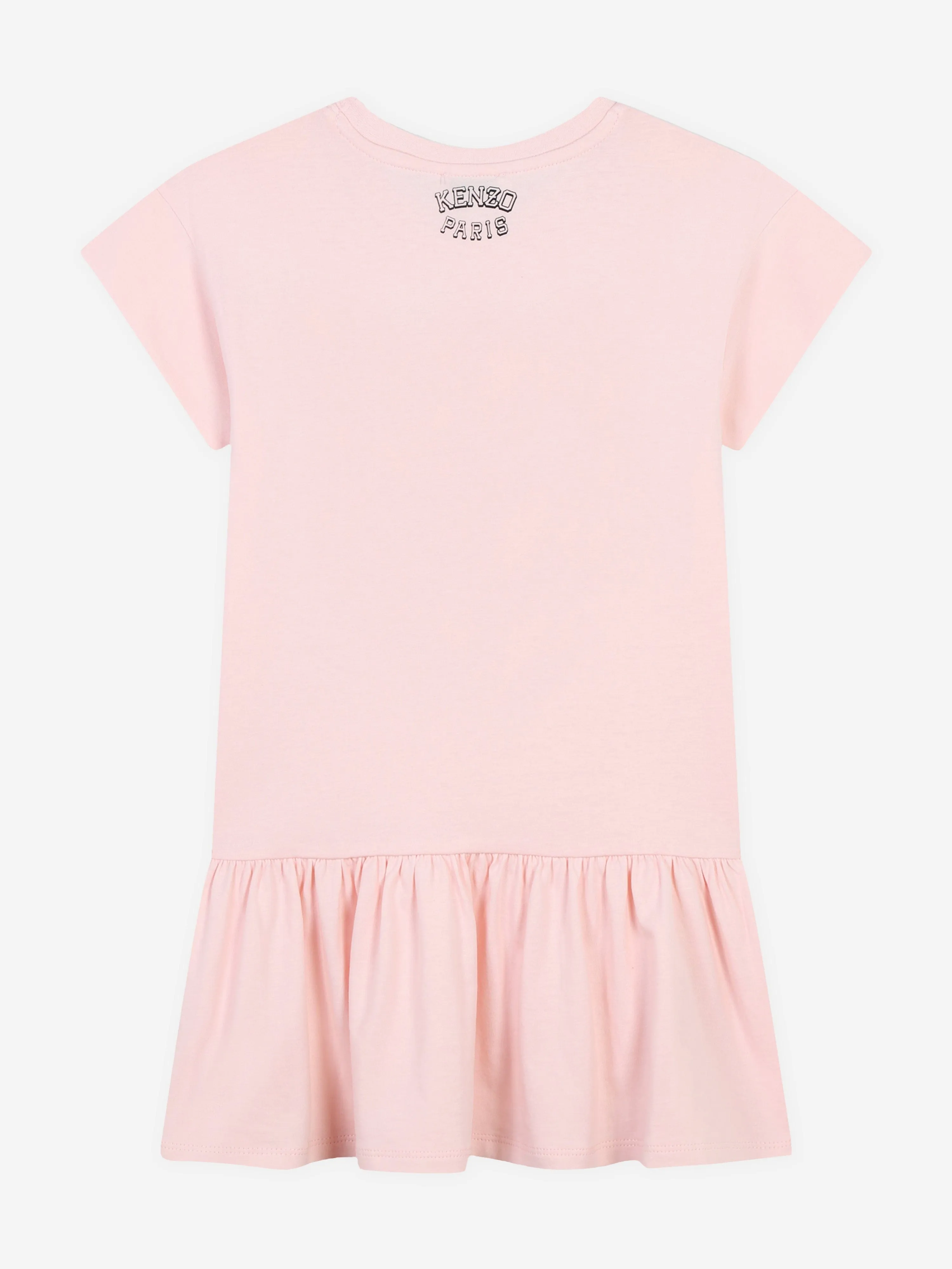 KENZO Girls Tiger Logo Jersey Dress in Pink