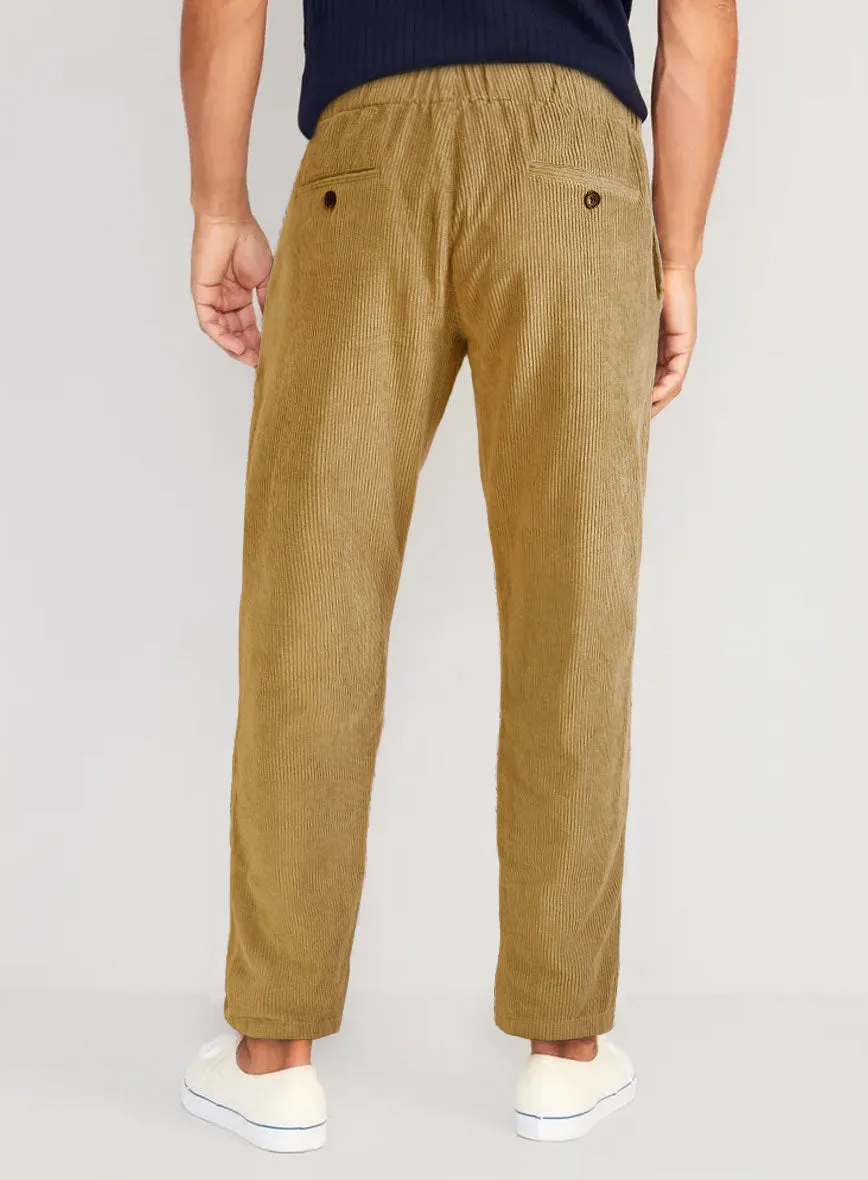 Khaki Stretch Pin Corduroy Easy Pants