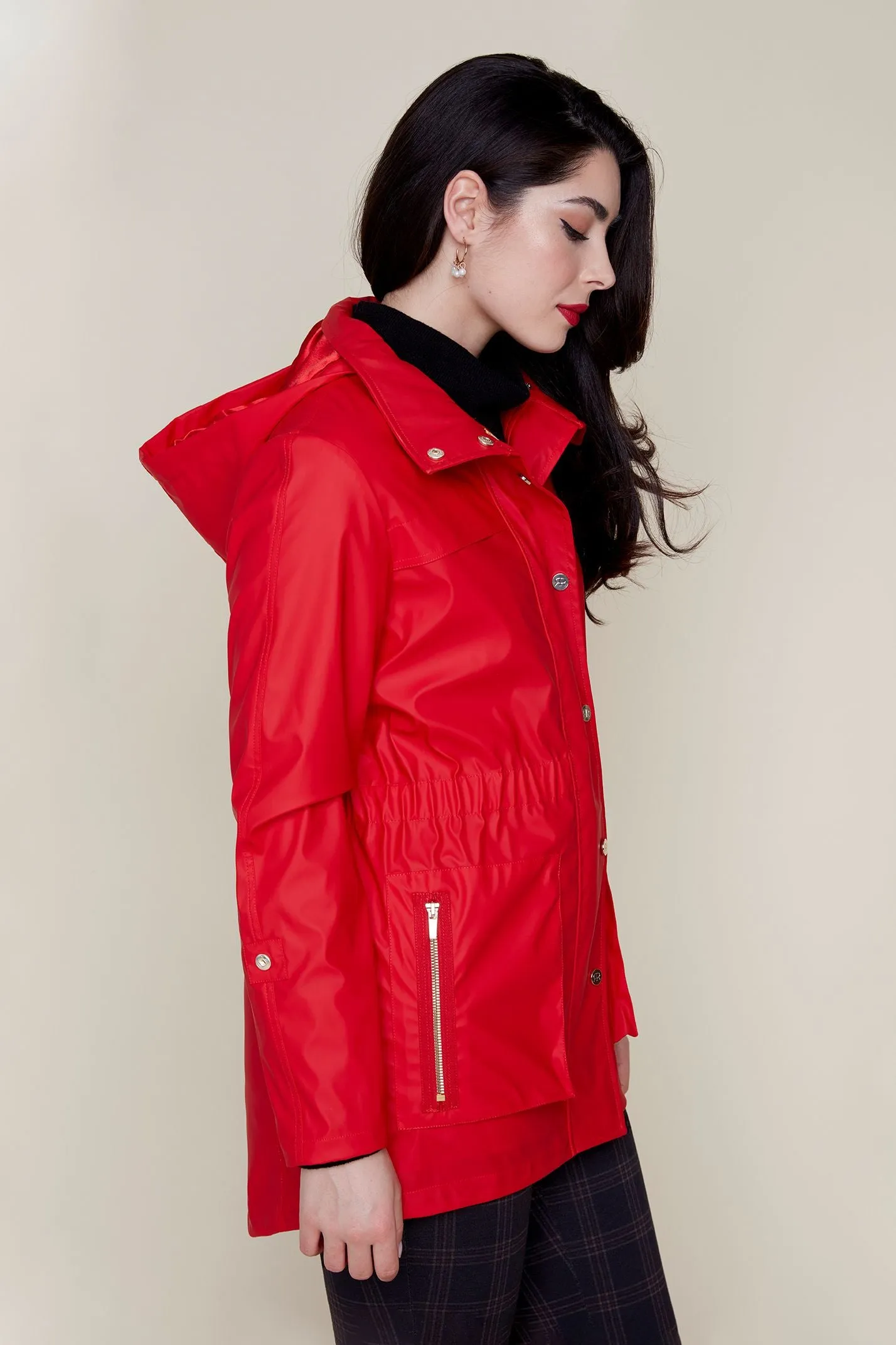 Knit Rain Jacket- Berry Red