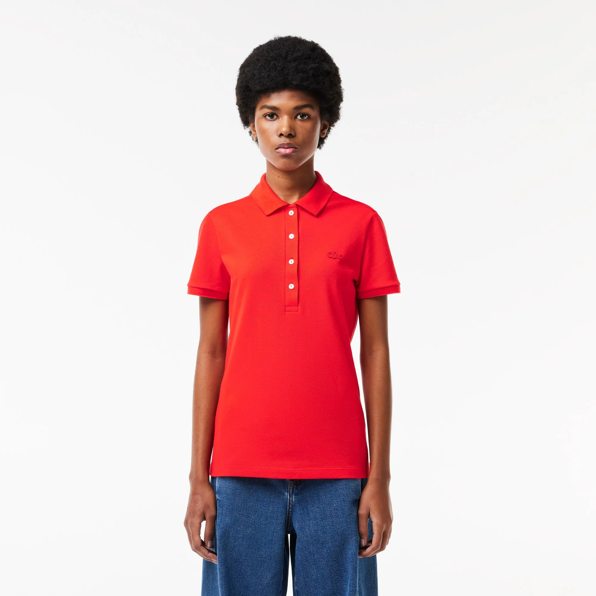 Lacoste Women's Slim fit Stretch Cotton Piqué Polo Shirt