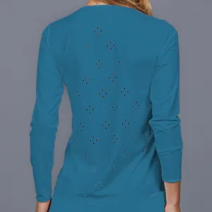 Laser Design Long-Sleeve Top (teal)