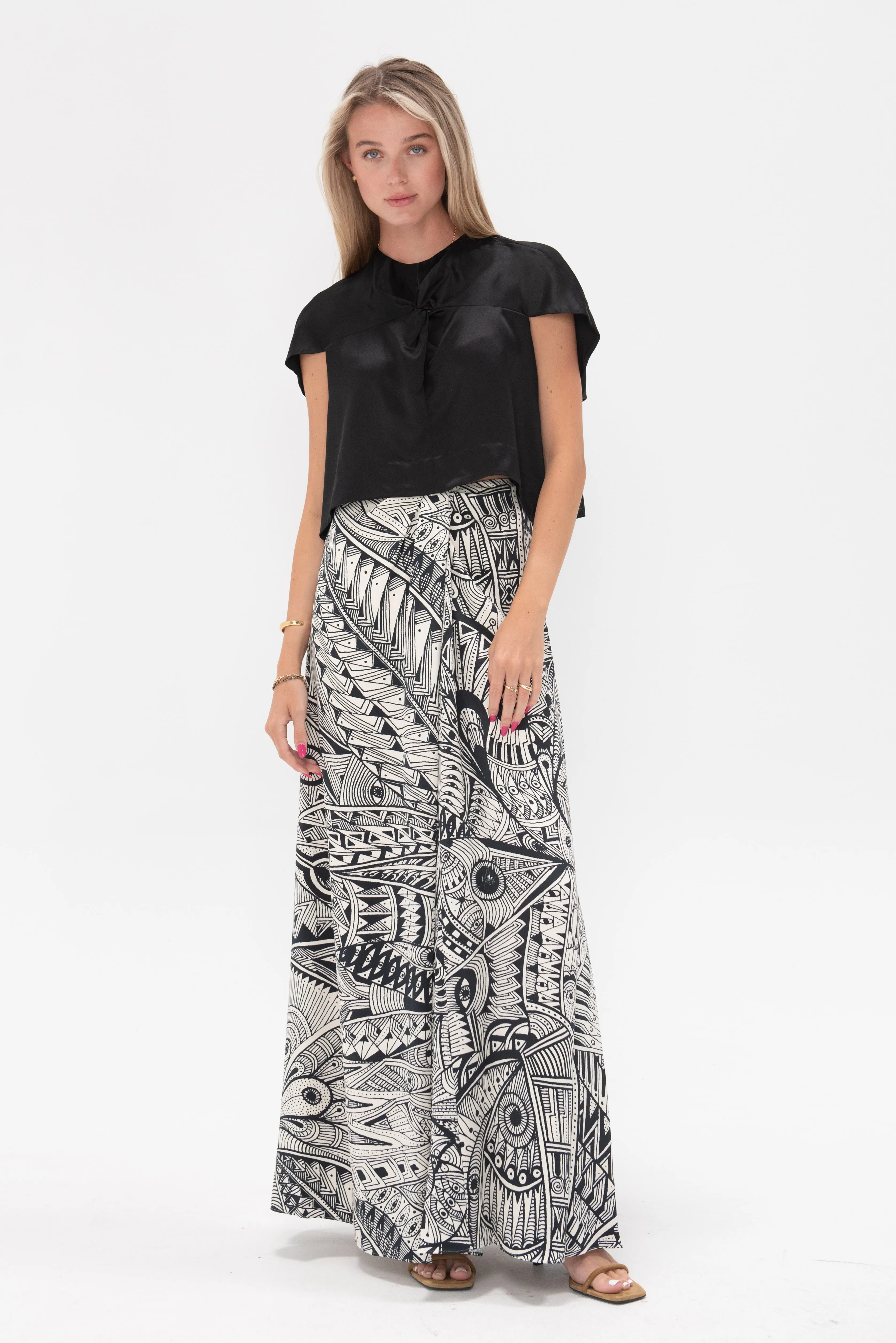 Leticia Skirt, Ivory & Black