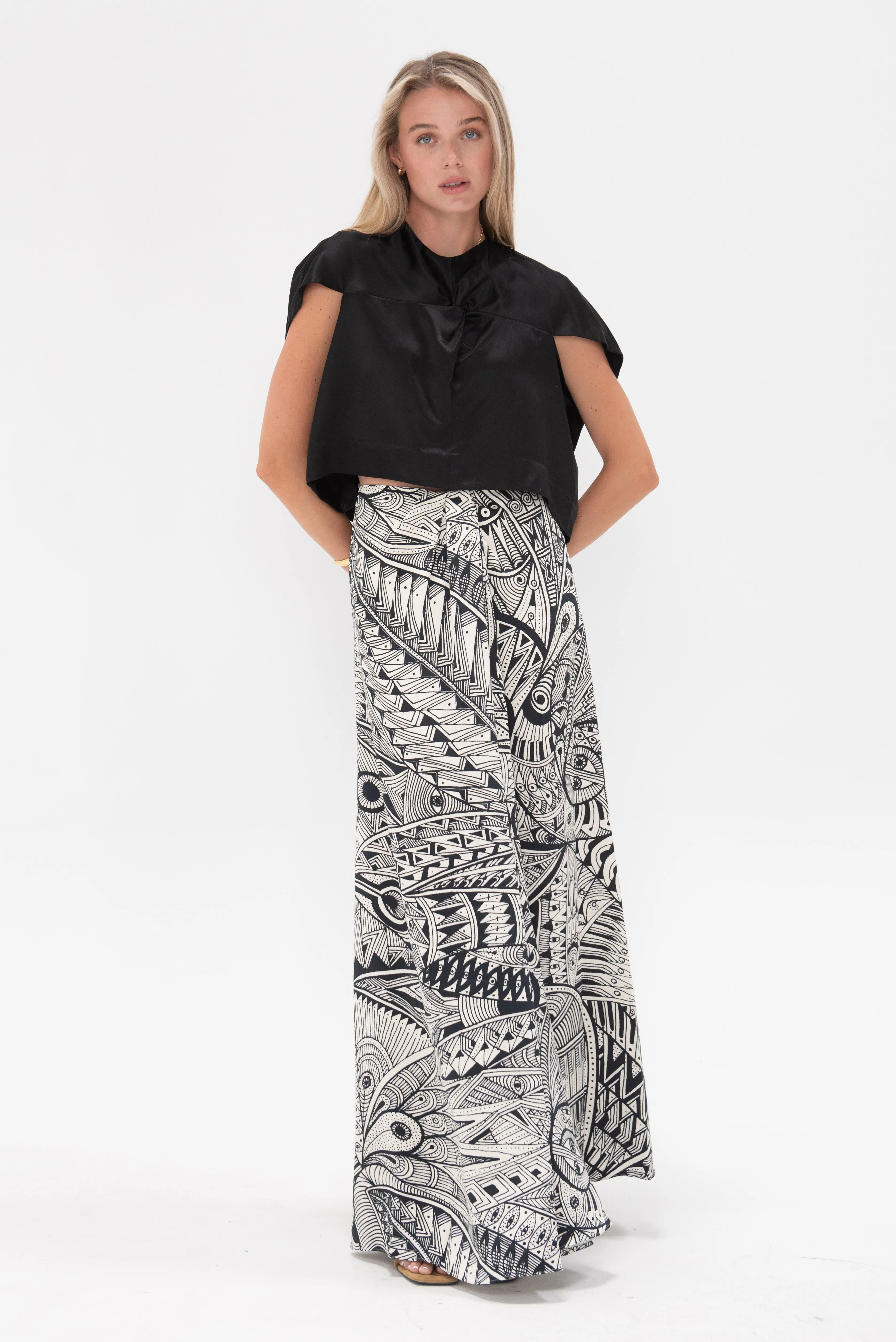 Leticia Skirt, Ivory & Black