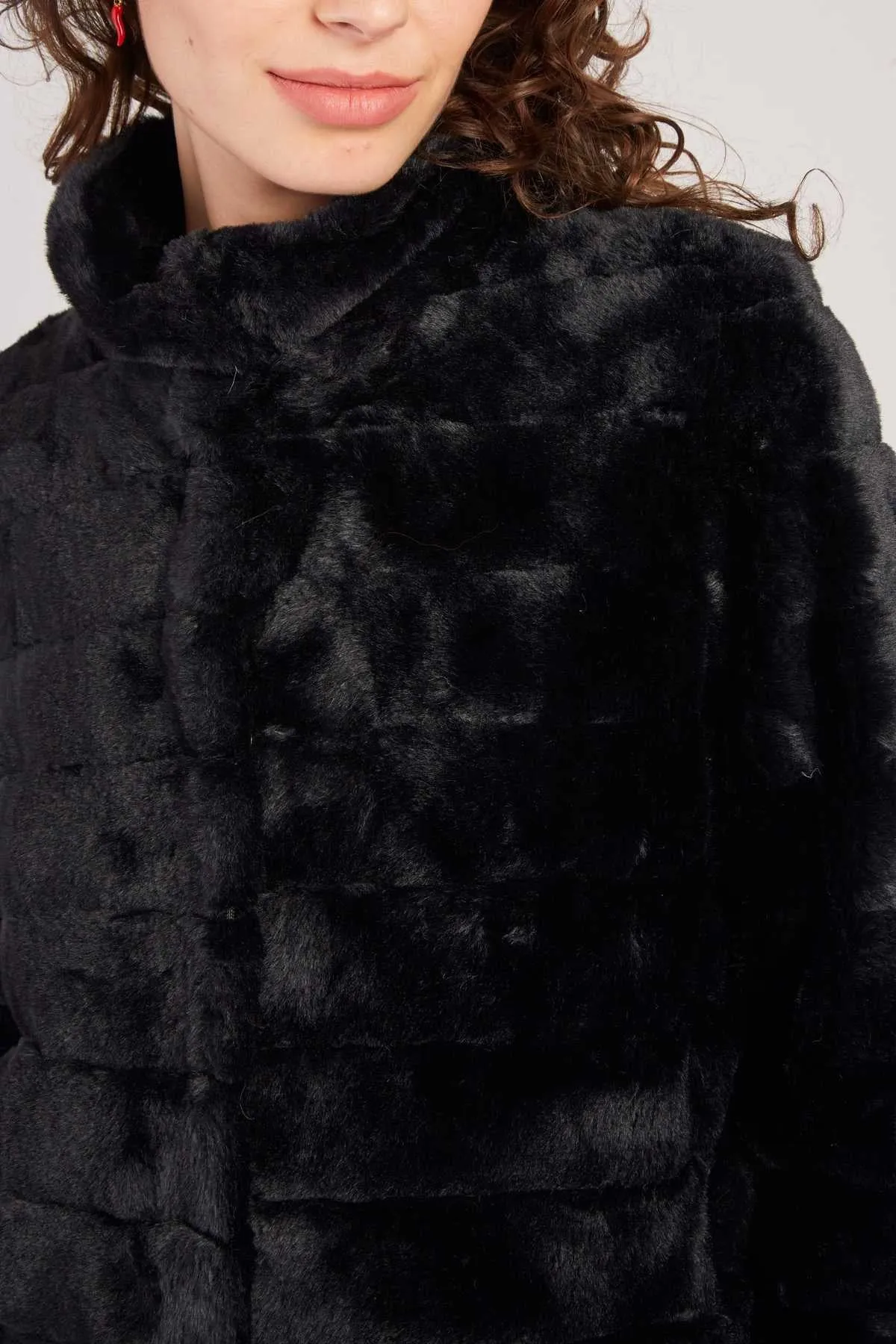 Lisette Faux Fur  Jacket - BLack