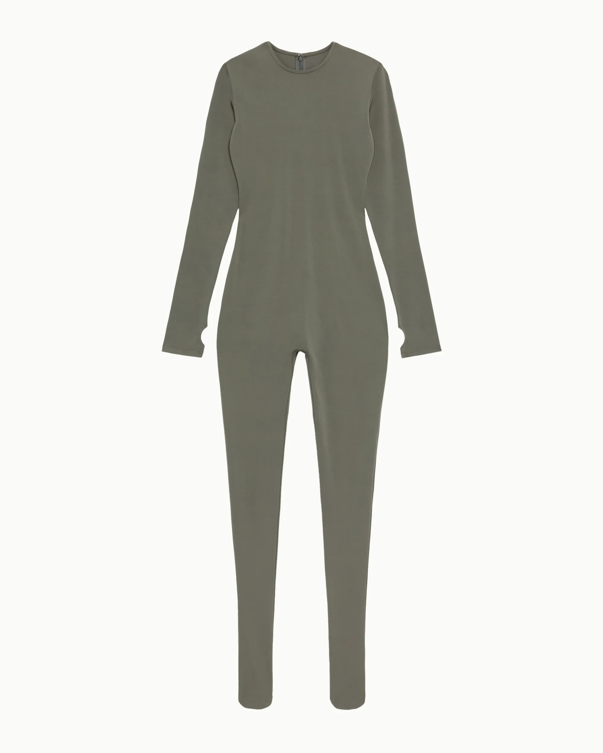 Long Sleeve Footed Catsuit | Dusty Olive