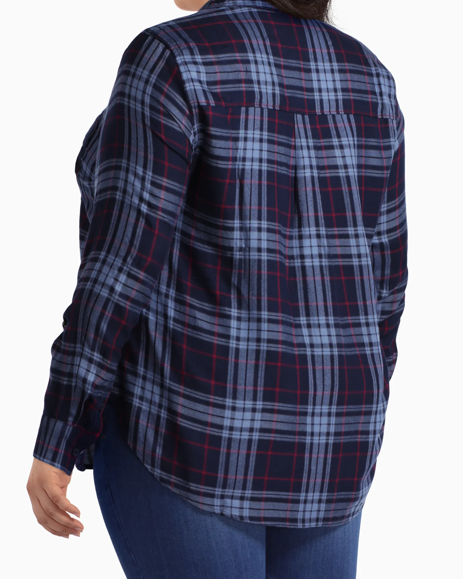 Lorelei Plaid Button-Down Shirt | Navy / Light Blue