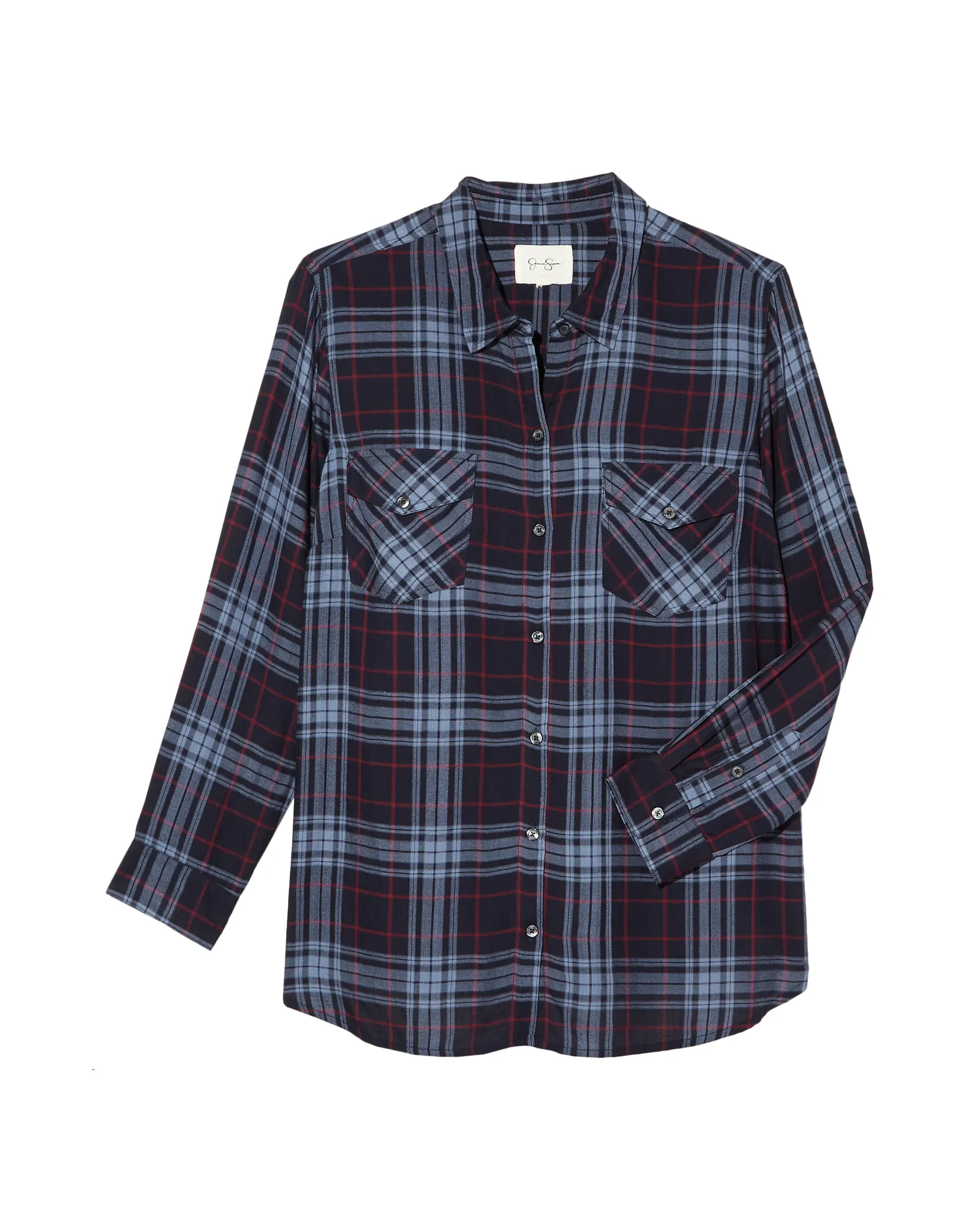 Lorelei Plaid Button-Down Shirt | Navy / Light Blue