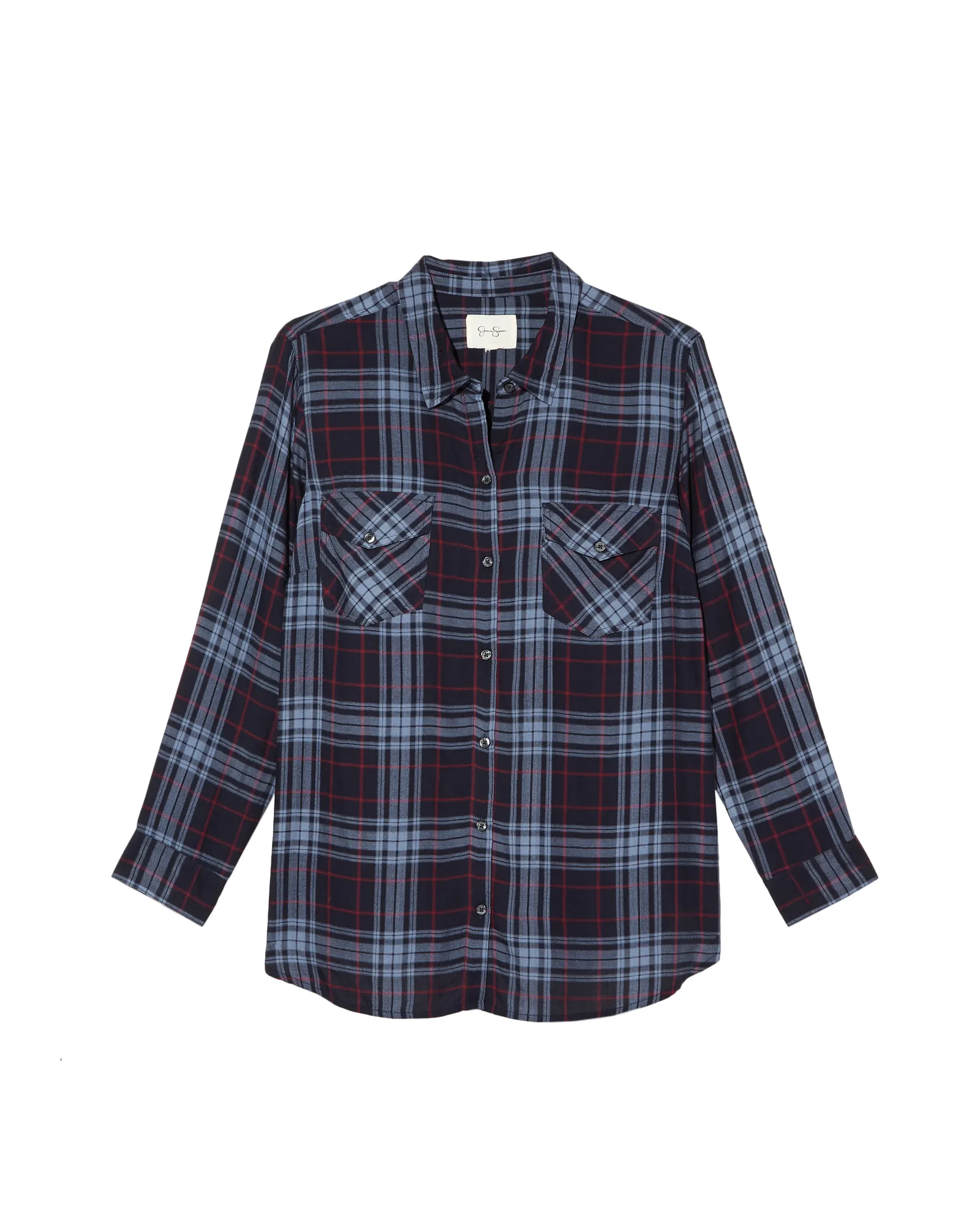 Lorelei Plaid Button-Down Shirt | Navy / Light Blue