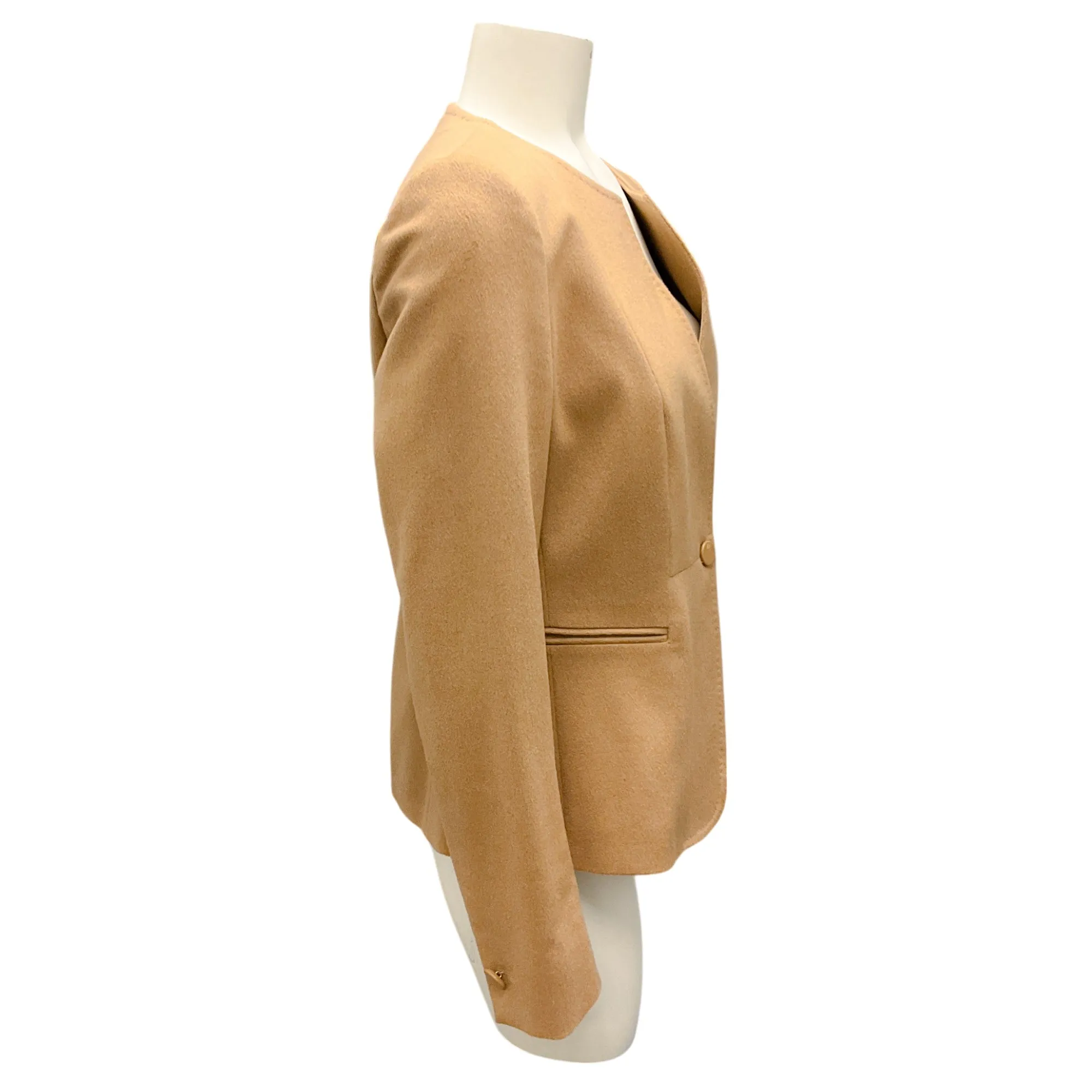 Max Mara Tan One-Button Camel Hair Jacket