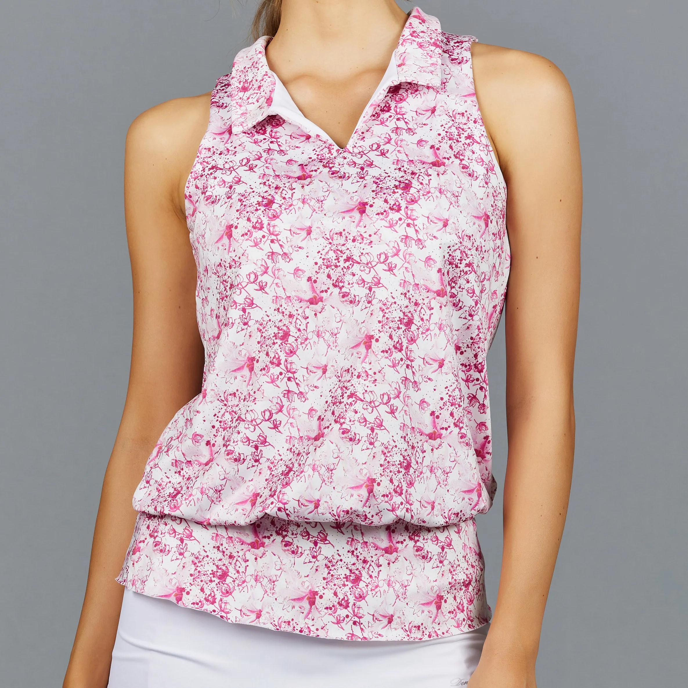 Meadow Blouson Collar Top (print)