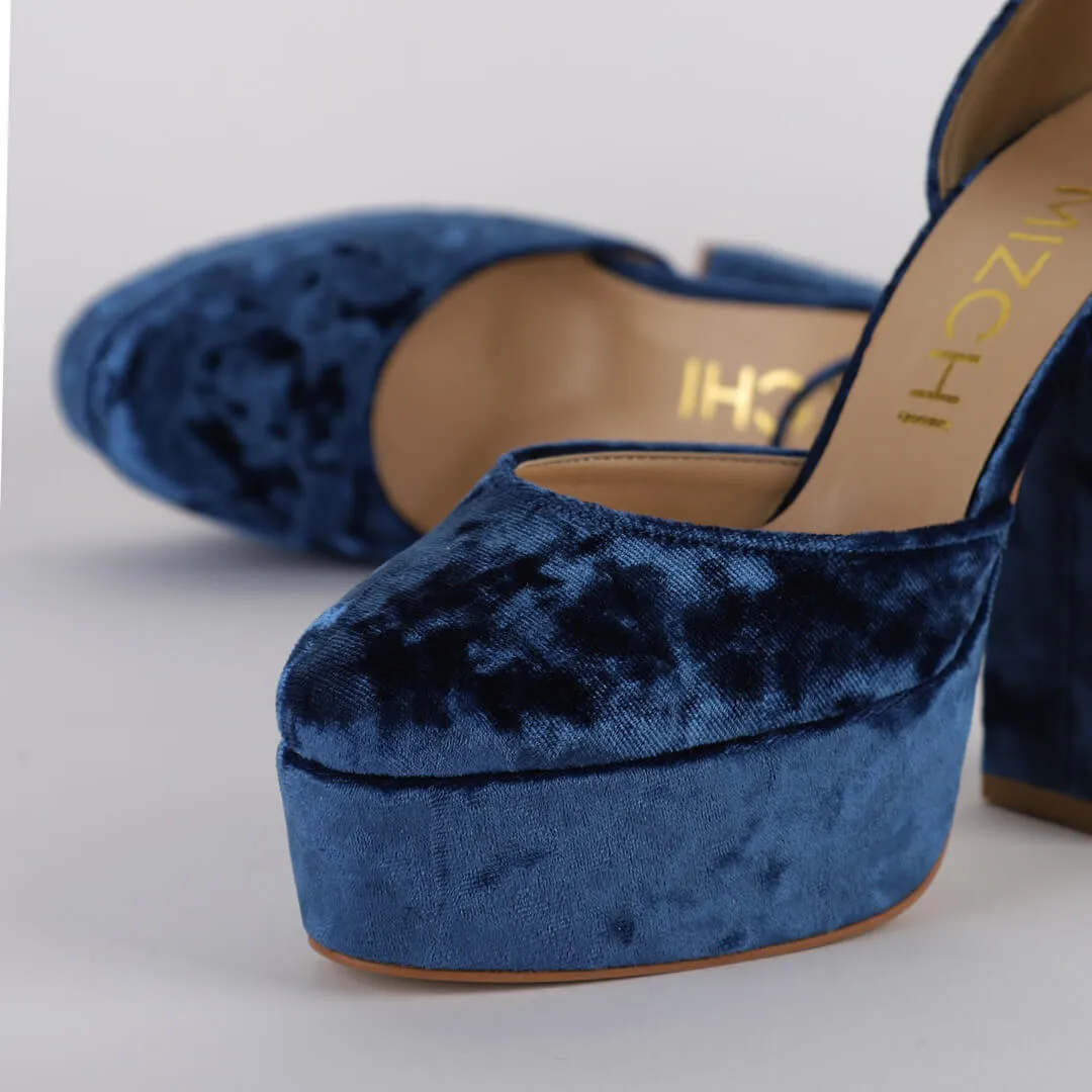 *MELLOW PLATFORM - blue, 12/3.5cm size UK 2.5