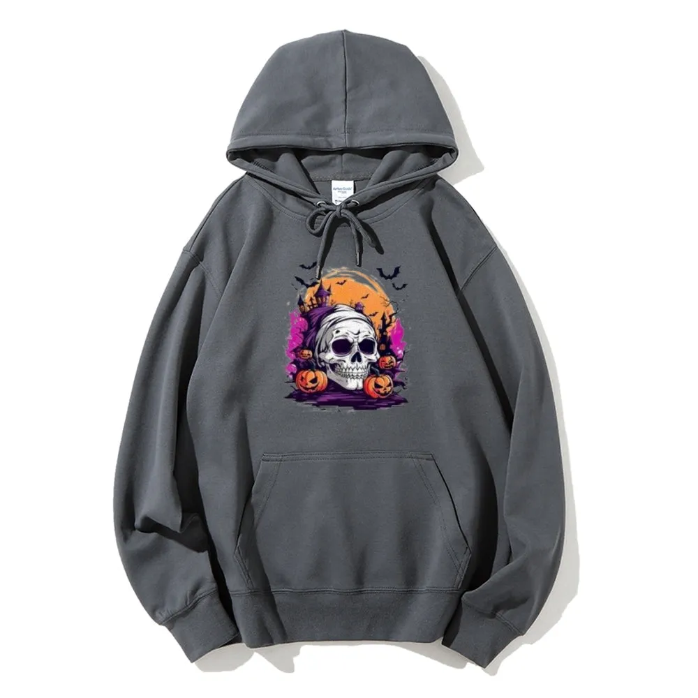 Mens Halloween Spooky Moon Graphic Hoodies